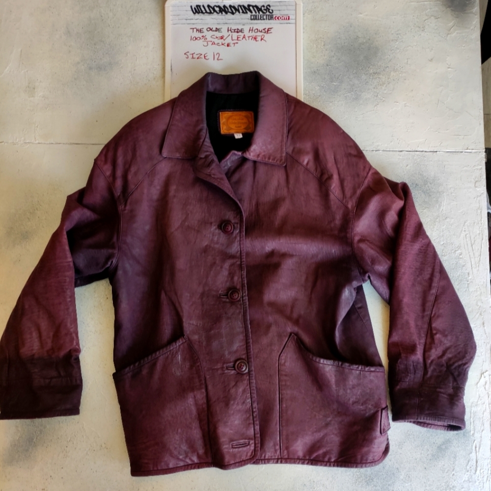 The Olde Hide House Leather Suede Jacket Size 12